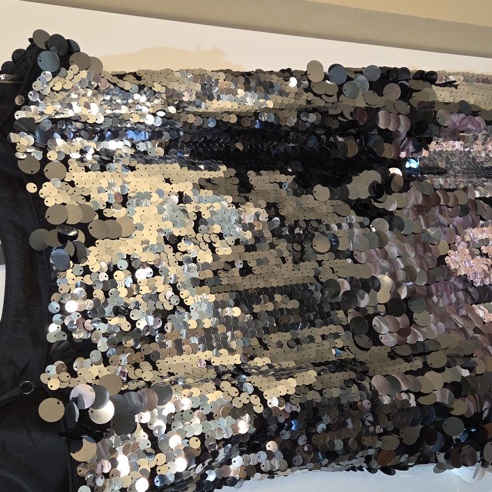 Nwt 14 Size Avec Les Filles Silver Sequin Midi Dress - Picture 9 of 16